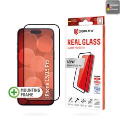 Displex Folie pentru iPhone 15 / 15 Pro - Displex Real Glass Full Cover - Black 4028778120849 έως 12 άτοκες Δόσεις