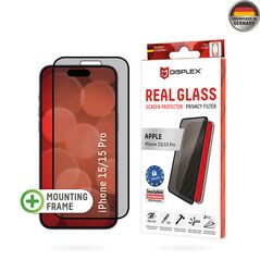 Displex Folie pentru iPhone 15 / 15 Pro - Displex Real Glass Privacy Full Cover - Black 4028778120863 έως 12 άτοκες Δόσεις