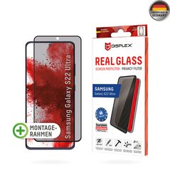 Displex Folie pentru Samsung Galaxy S22 Ultra 5G - Displex Real Glass Privacy Full Cover - Black 4028778116156 έως 12 άτοκες Δόσεις