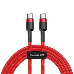 Baseus Cablu de Date Type-C to Type-C, Fast Charging, 60W, 3A, 1m - Baseus Cafule (CATKLF-G09) - Red / Black 6953156285194 έως 12 άτοκες Δόσεις