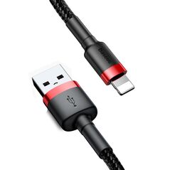 Baseus Cablu USB la Lightning, 2.4A, 480Mbps, 0.5m - Baseus Cafule (CALKLF-A19) - Red / Black 6953156274945 έως 12 άτοκες Δόσεις
