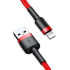 Baseus Cablu USB la Lightning, Fast Charging, Q.C.3.0, 2.4A, 0.5m - Baseus Cafule (CALKLF-A09) - Red 6953156274921 έως 12 άτοκες Δόσεις