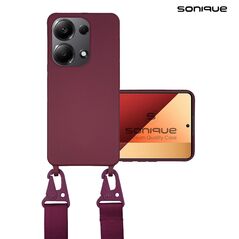 Θήκη Σιλικόνης με Strap CarryHang Sonique Xiaomi Redmi Note 13 Pro 4G / Poco M6 Pro 4G Μπορντώ - Sonique - Μπορντώ - Poco M6 Pro 4G, Redmi Note 13 Pro 4G