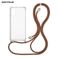 Θήκη Σιλικόνης με Κορδόνι Sonique Armor Clear Realme 10 4G Καφέ - Sonique - Καφέ - Realme 10 4G