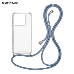 Θήκη Σιλικόνης με Κορδόνι Sonique Armor Clear Xiaomi Redmi Note 13 5G Μπλε Γκρι - Sonique - Μπλε Γκρι - Redmi Note 13 5G