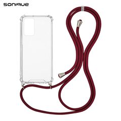 Θήκη Σιλικόνης με Κορδόνι Sonique Armor Clear Xiaomi Redmi Note 12s Μπορντό - Sonique - Μπορντό - Redmi Note 12s