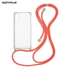 Θήκη Σιλικόνης με Κορδόνι Sonique Armor Clear Apple iPhone X / iPhone XS Κοραλλί - Sonique - Κοραλλί - iPhone X, iPhone XS