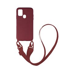 Θήκη Σιλικόνης με Strap CarryHang Sonique Samsung Galaxy A21s Μπορντώ - Sonique - Μπορντώ - Galaxy A21s