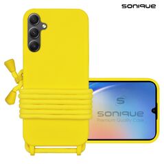 Θήκη Σιλικόνης με Κορδόνι CarryHang Sonique Samsung Galaxy A34 5G Κίτρινο - Sonique - Κίτρινο - Galaxy A34 5G