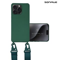 Θήκη Σιλικόνης με Strap CarryHang Sonique Apple iPhone 15 Pro Max Πράσινο Σκούρο - Sonique - Πράσινο Σκούρο - iPhone 15 Pro Max