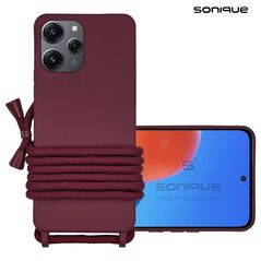 Θήκη Σιλικόνης με Κορδόνι CarryHang Sonique Xiaomi Redmi 12 4G / Redmi 12 5G Μπορντώ - Sonique - Μπορντώ - Redmi 12 4G, Redmi 12 5G