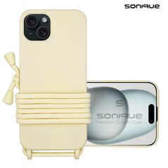 Θήκη Σιλικόνης με Κορδόνι CarryHang Sonique Apple iPhone 15 Plus Μπεζ - Sonique - Μπεζ - iPhone 15 Plus