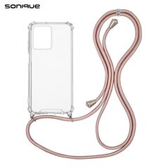 Θήκη Σιλικόνης με Κορδόνι Sonique Armor Clear Xiaomi Redmi Note 12 Pro Plus Ροζ Χρυσό Σατινέ - Sonique - Ροζ Χρυσό Σατινέ - Redmi Note 12 Pro Plus