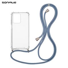 Θήκη Σιλικόνης με Κορδόνι Sonique Armor Clear Xiaomi Redmi Note 12 Pro Plus Μπλε Γκρι - Sonique - Μπλε Γκρι - Redmi Note 12 Pro Plus