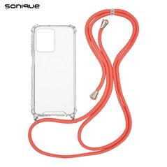 Θήκη Σιλικόνης με Κορδόνι Sonique Armor Clear Xiaomi Redmi Note 12 Pro Plus Κοραλλί - Sonique - Κοραλλί - Redmi Note 12 Pro Plus