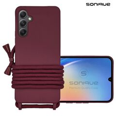 Θήκη Σιλικόνης με Κορδόνι CarryHang Sonique Samsung Galaxy A35 5G Μπορντώ - Sonique - Μπορντώ - Galaxy A35 5G