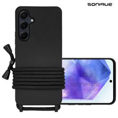 Θήκη Σιλικόνης με Κορδόνι CarryHang Sonique Samsung Galaxy A55 5G Μαύρο - Sonique - Μαύρο - Galaxy A55 5G