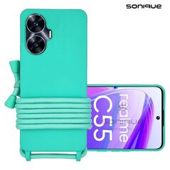 Θήκη Σιλικόνης με Κορδόνι CarryHang Sonique Realme C55 Γαλάζιο - Sonique - Γαλάζιο - Realme C55