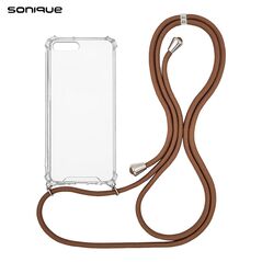 Θήκη Σιλικόνης με Κορδόνι Sonique Armor Clear Apple iPhone 7 Plus / iPhone 8 Plus Καφέ - Sonique - Καφέ - iphone 7 Plus, iphone 8 Plus