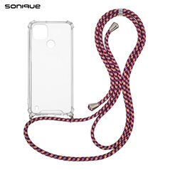 Θήκη Σιλικόνης με Κορδόνι Sonique Armor Clear Realme C21 Rainbow Μπορντό - Sonique - Rainbow Μπορντό - Realme C21