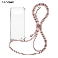 Θήκη Σιλικόνης με Κορδόνι Sonique Armor Clear Samsung Galaxy S10 Ροζ Χρυσό Σατινέ - Sonique - Ροζ Χρυσό Σατινέ - Galaxy S10