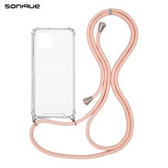 Θήκη Σιλικόνης με Κορδόνι Sonique Armor Clear Xiaomi Redmi A1 / Redmi A2 Ροζ - Sonique - Ροζ - Redmi A1, Redmi A2