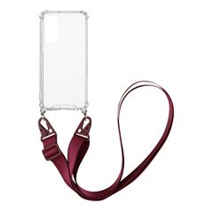 Θήκη Σιλικόνης με Strap Sonique Armor Clear Xiaomi Xiaomi 12 / Xiaomi 12X 5G Μπορντώ - Sonique - Μπορντώ - Xiaomi 12, Xiaomi 12X 5G