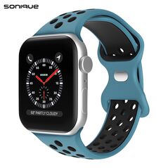 Λουράκι Σιλικόνης Sonique Sport για Apple Watch (42/44/45/49MM) Μπλε/Μαύρο - Sonique - Μπλε/Μαύρο - Λουράκια