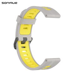 Λουράκι Σιλικόνης Sport Band Sonique 20mm για Amazfit GTS/GTS 2/3/4/GTS 2e/GTS 2mini/GTR 42MM/BIP U/BIP/BIP lite/ZEPP E Γκρι/Κίτρινο - Sonique - Γκρι/Κίτρινο