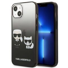 Original Case IPHONE 13 MINI Karl Lagerfeld Hardcase Gradient Ikonik Karl & Choupette (KLHCP13STGKCK) black 3666339049249