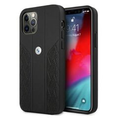 Original Case IPHONE 12 / 12 PRO BMW Hardcase Leather Curve Perforate (BMHCP12MRSPPK) black 3666339010904