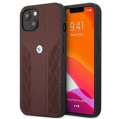 Original Case IPHONE 13 MINI BMW Hardcase Leather Curve Perforate (BMHCP13SRSPPR) red 3666339021856