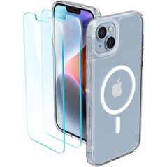 Case + Tempered Glass IPHONE 14 PLUS Spigen Cyrill Shine MagSafe Spigen Cyrill Shine MagSafe + 2-pack Spigen Glas.TR Glitter transparent 8809811864397