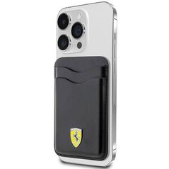 Original Case IPHONE Z MAGSAFE Ferrari Wallet Card Slot MagSafe Leather 2023 Collection (FEWCMRSIK) black 3666339131197