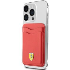 Original Case IPHONE Z MAGSAFE Ferrari Wallet Card Slot MagSafe Leather 2023 Collection (FEWCMRSIR) red 3666339131203