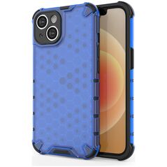 Honeycomb case for iPhone 14 Plus armored hybrid cover blue