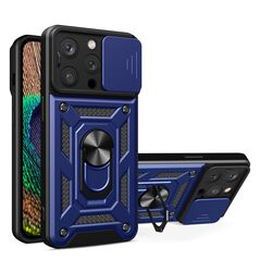 Armor Camshield Case with Stand and Camera Cover for iPhone 15 Pro Max Hybrid Armor Camshield - Blue