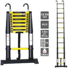 HELIX ΣΚΑΛΑ ΤΗΛΕΣΚΟΠΙΚΗ ΑΛΟΥΜΙΝΙΟΥ 13 ΣΚΑΛΙΑ 3,8M (150KG) ΜΕ ΓΑΝΤΖΟ 75831014 ΤΕΜΑΧΙΟ εως 12 άτοκες δόσεις