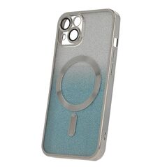 Glitter Chrome Mag - Apple iPhone 13 (6.1) kameravédős, MagSafe tok ezüst 5900495231031