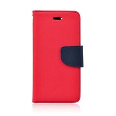 Fancy Apple iPhone 15 Plus (6.7) oldalra nyíló mágneses könyv tok szilikon belsővel piros - kék 5900495406071