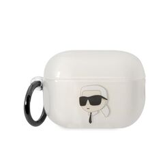 Karl Lagerfeld 3D Logo NFT Karl Head TPU Apple Airpods Pro 2 szilikon tok fehér (KLAP2HNIKTCT) 3666339099299