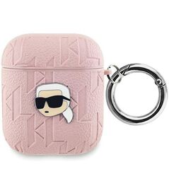 Original Case APPLE AIRPODS Karl Lagerfeld Cover Monogram Karl Head pink 3666339283759