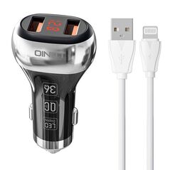 LDNIO C2 2USB Car charger + Lightning Cable 5905316142459