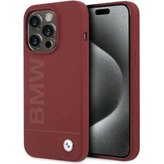 Original Case APPLE IPHONE 15 PRO BMW Hardcase Silicone Big Logo MagSafe (BMHMP15LSLBLRE) red 3666339145514