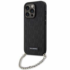 Original Case IPHONE 14 PRO Karl Lagerfeld Hardcase Saffiano Monogram Chain (KLHCP14LSACKLHPK) black 3666339122881