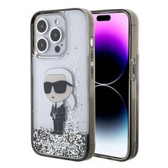 Original Case APPLE IPHONE 15 PRO Karl Lagerfeld Hardcase Liquid Glitter Ikonik (KLHCP15LLKKNSK) transparent 3666339164096