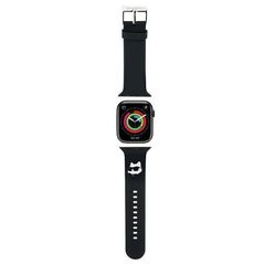 Strap for APPLE WATCH 4 / 5 / 6 / 7 / 8 / SE (38 / 40 / 41 MM) Karl Lagerfeld Strap 3D Rubber Choupette Head (KLAWMSLCNK) black 3666339190118