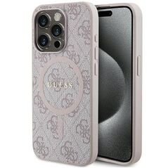 Original Case IPHONE 14 PRO Guess Hardcase 4G Collection Leather Metal Logo MagSafe (GUHMP14LG4GFRP) pink 3666339226725