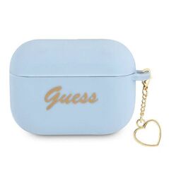 Original Case APPLE AIRPODS PRO Guess Silicone Charm Heart Collection (GUAPLSCHSB) blue 3666339039042