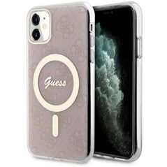 Original Case IPHONE 11 Guess Hardcase 4G MagSafe (GUHMN61H4STP) pink 3666339127343